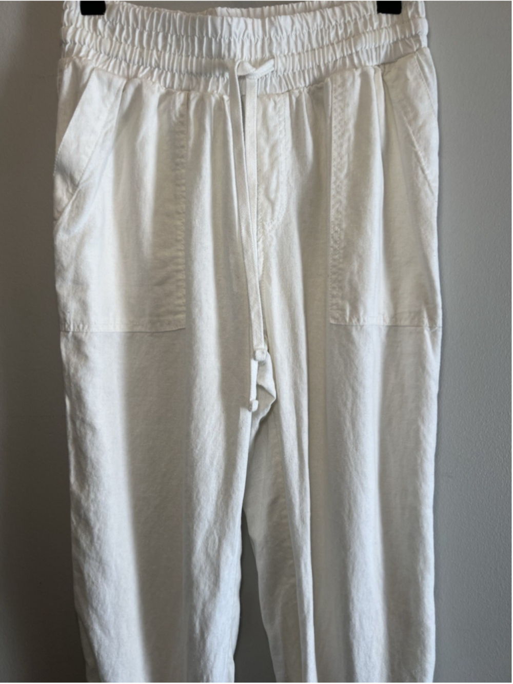 A New Day Linen Pants Joggers White Women’s Size Small Resort Wear Vacay - Picture 3 of 12